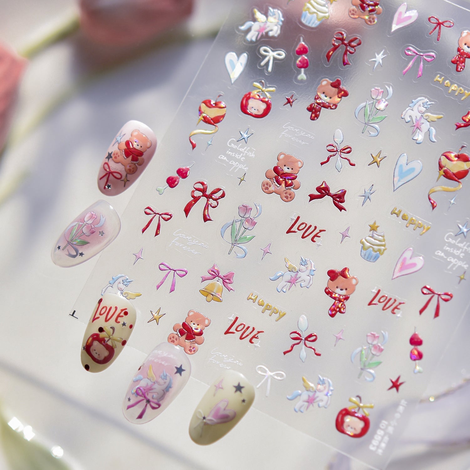 Hello Claws | Bear Apple Cake Nail Deco Sticker 