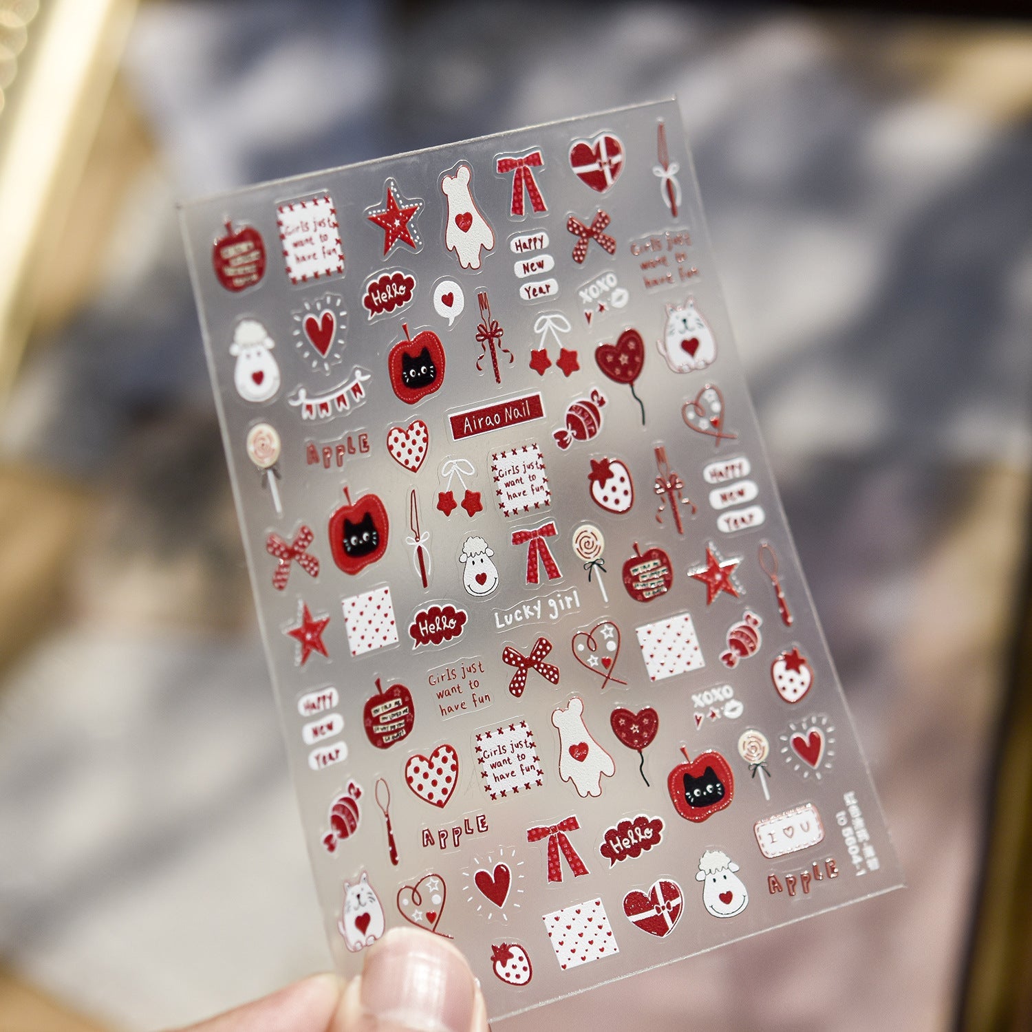 Hello Claws | Red Graffiti Nail Deco Sticker 