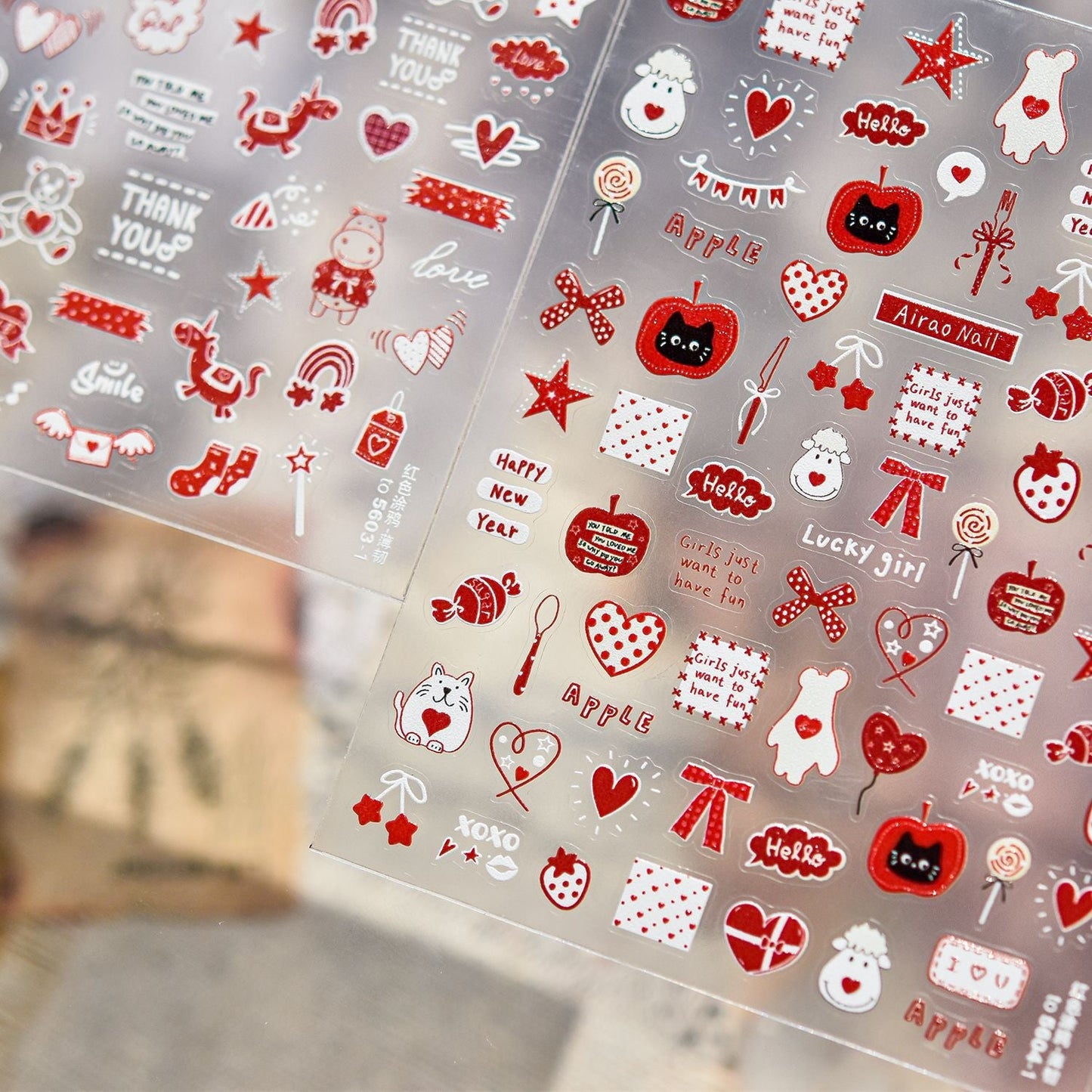Hello Claws | Red Graffiti Nail Deco Sticker 