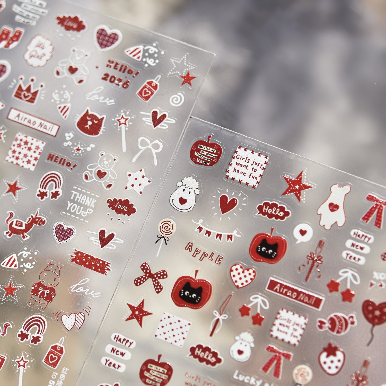 Hello Claws | Red Graffiti Nail Deco Sticker 