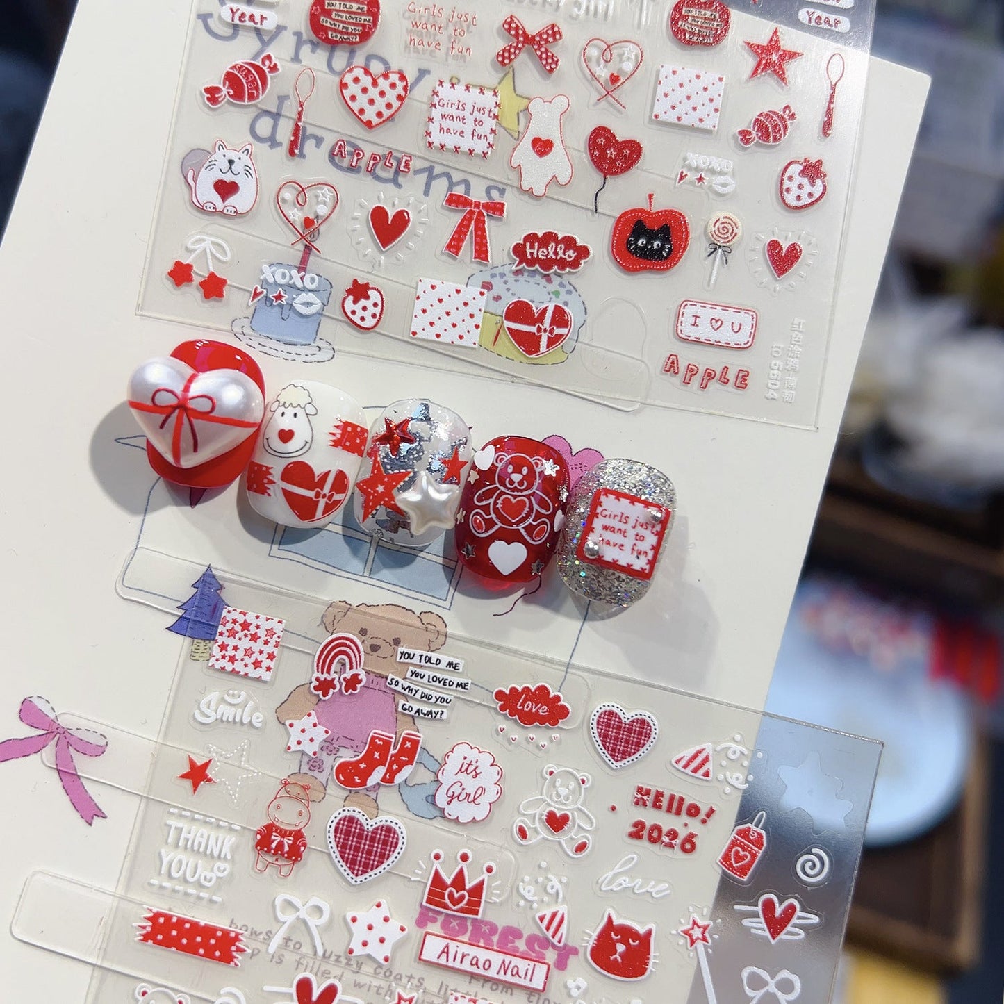 Hello Claws | Red Graffiti Nail Deco Sticker 