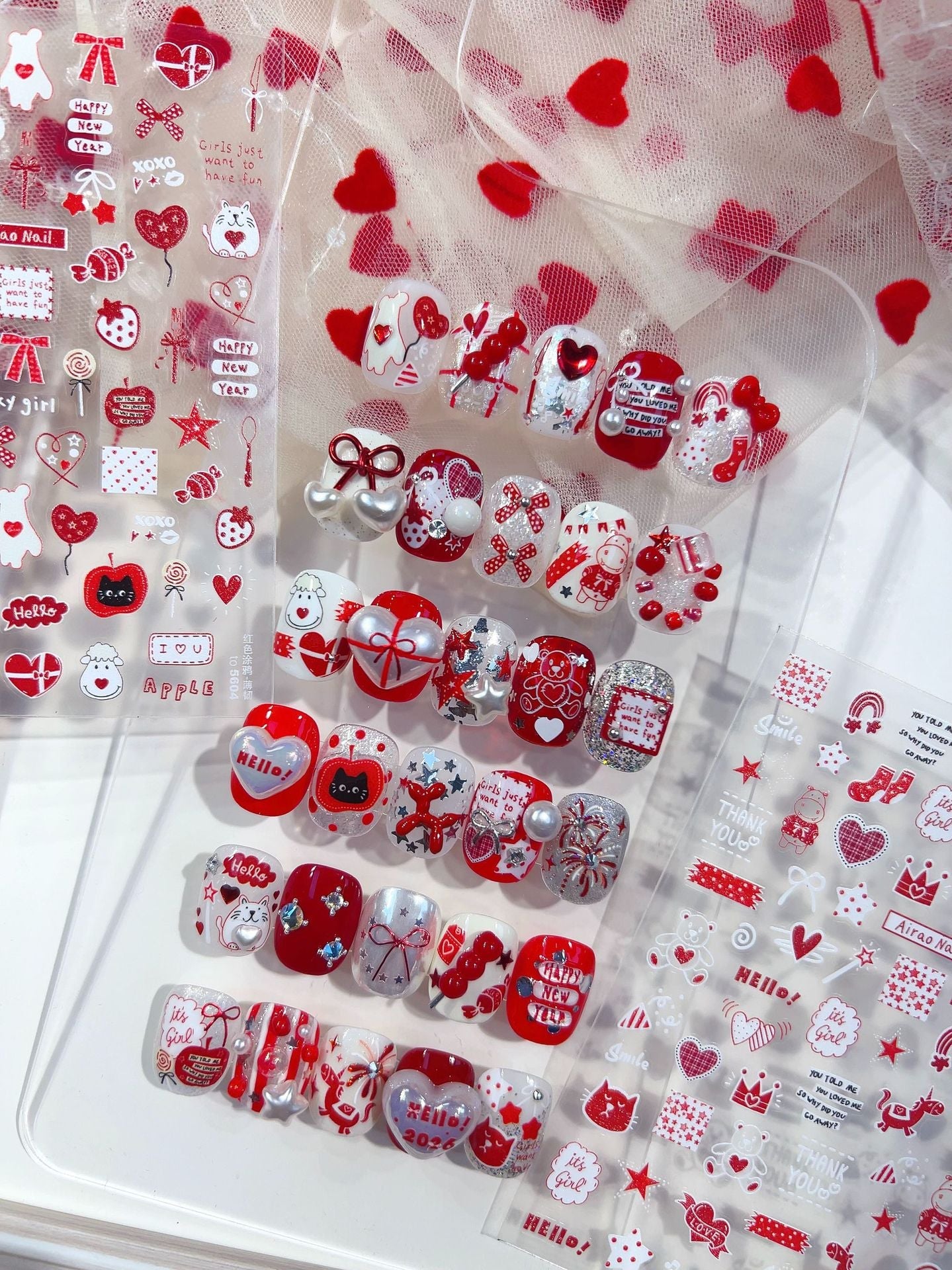Hello Claws | Red Graffiti Nail Deco Sticker 