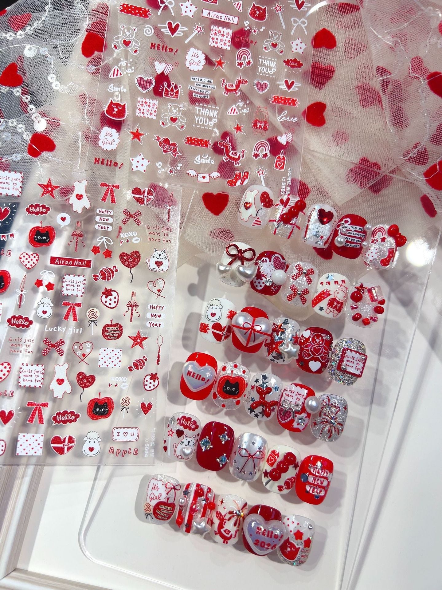 Hello Claws | Red Graffiti Nail Deco Sticker 