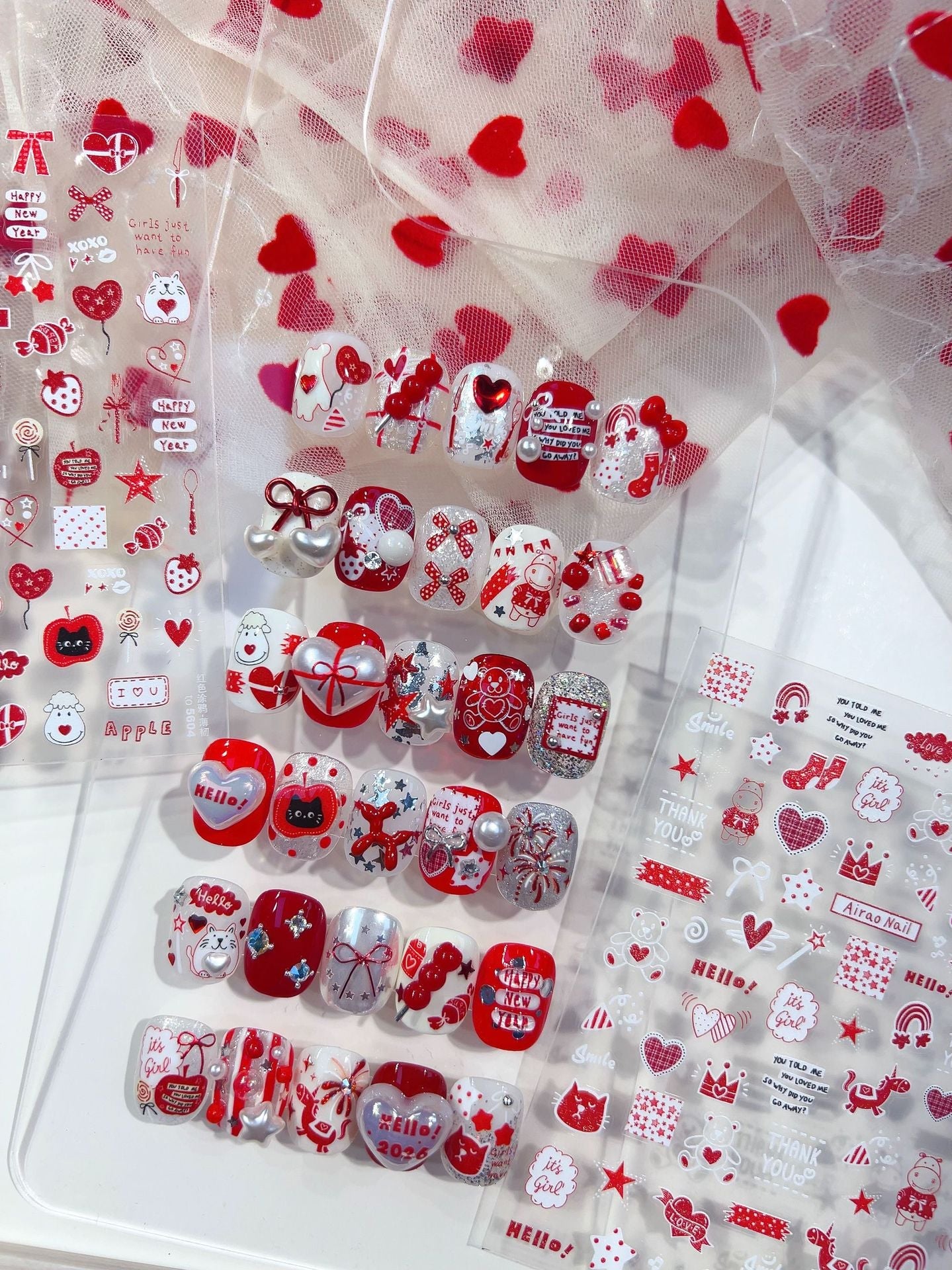 Hello Claws | Red Graffiti Nail Deco Sticker 