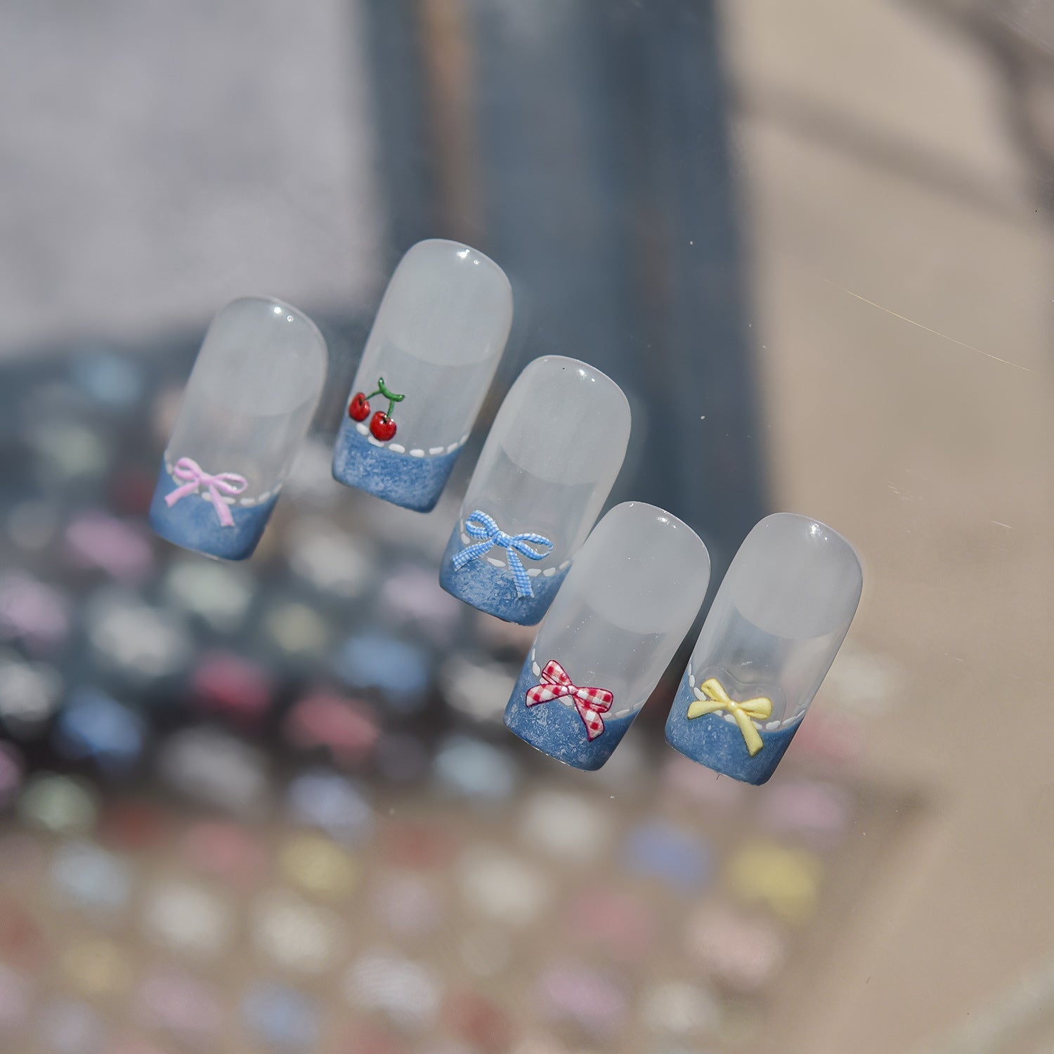 Hello Claws | Mini Colourful Bowknot And Cherry Nail Deco Sticker 