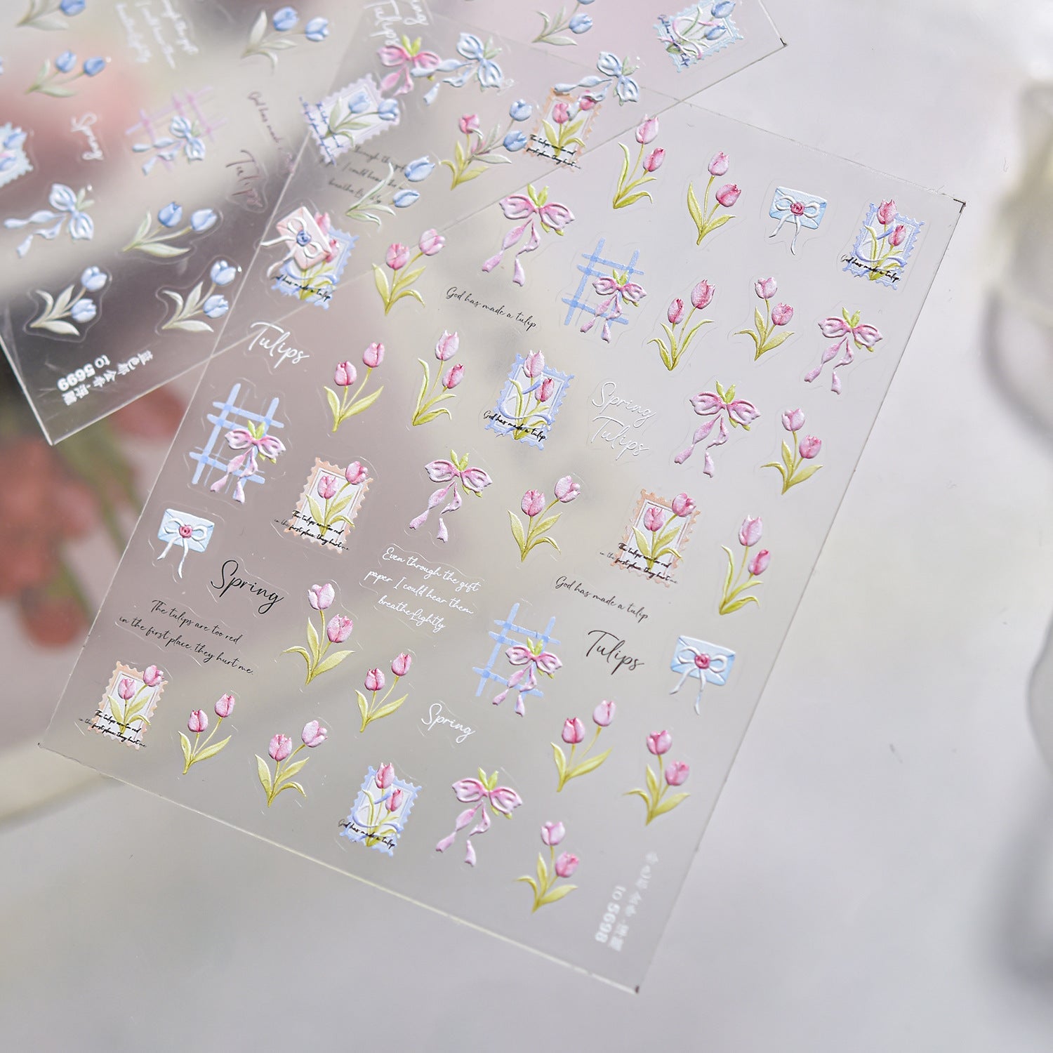 Hello Claws | Blue Tulip Nail Deco Sticker 