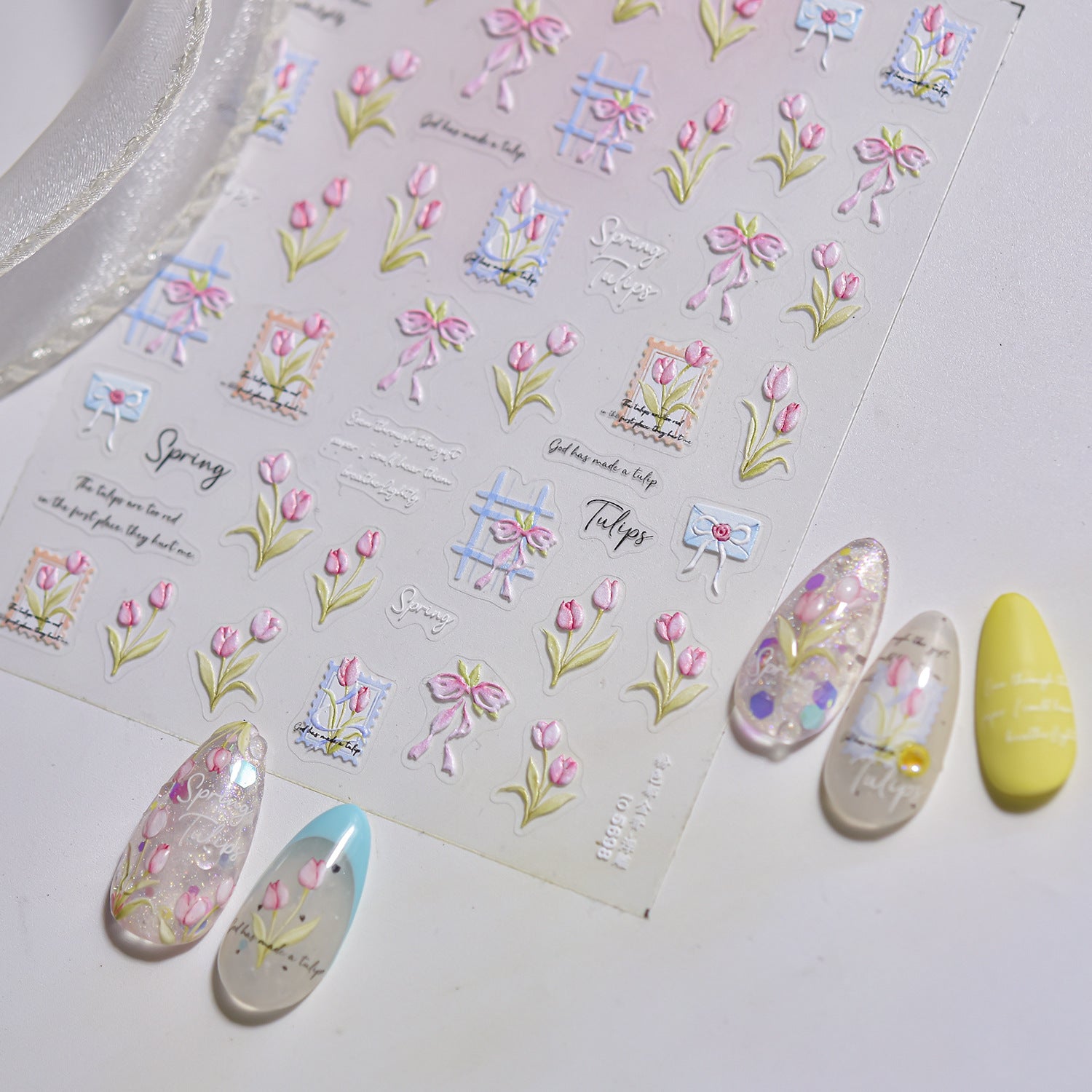Hello Claws | Blue Tulip Nail Deco Sticker 