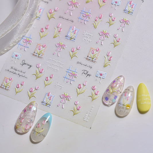 Hello Claws | Blue Tulip Nail Deco Sticker 
