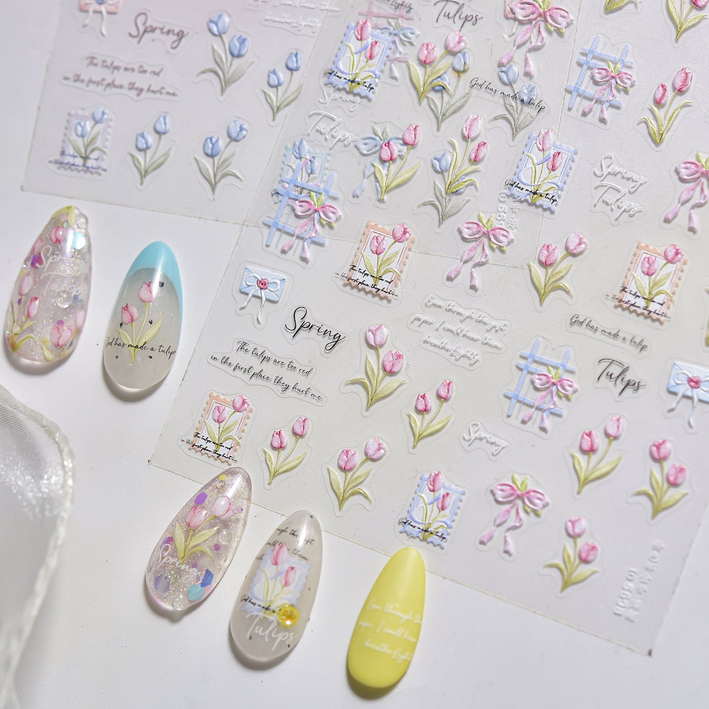 Hello Claws | Blue Tulip Nail Deco Sticker 