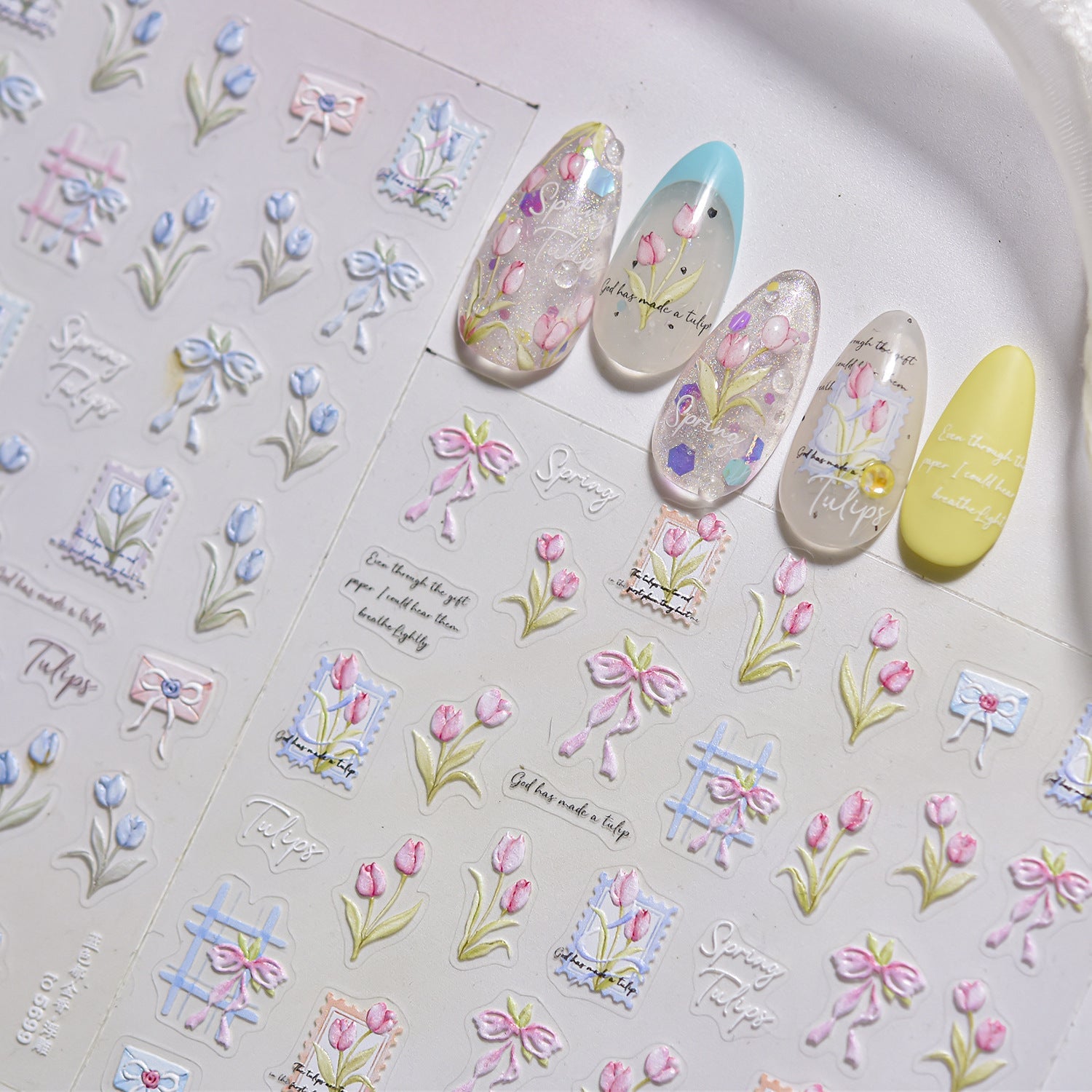 Hello Claws | Blue Tulip Nail Deco Sticker 