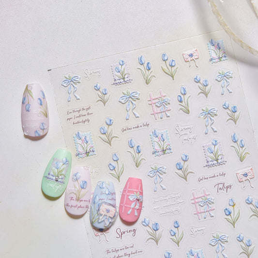 Hello Claws | Pink Tulip Nail Deco Sticker 
