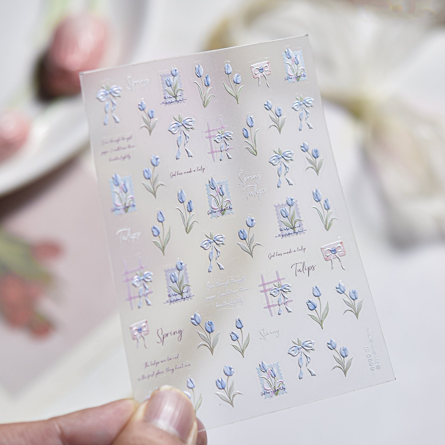 Hello Claws | Pink Tulip Nail Deco Sticker 