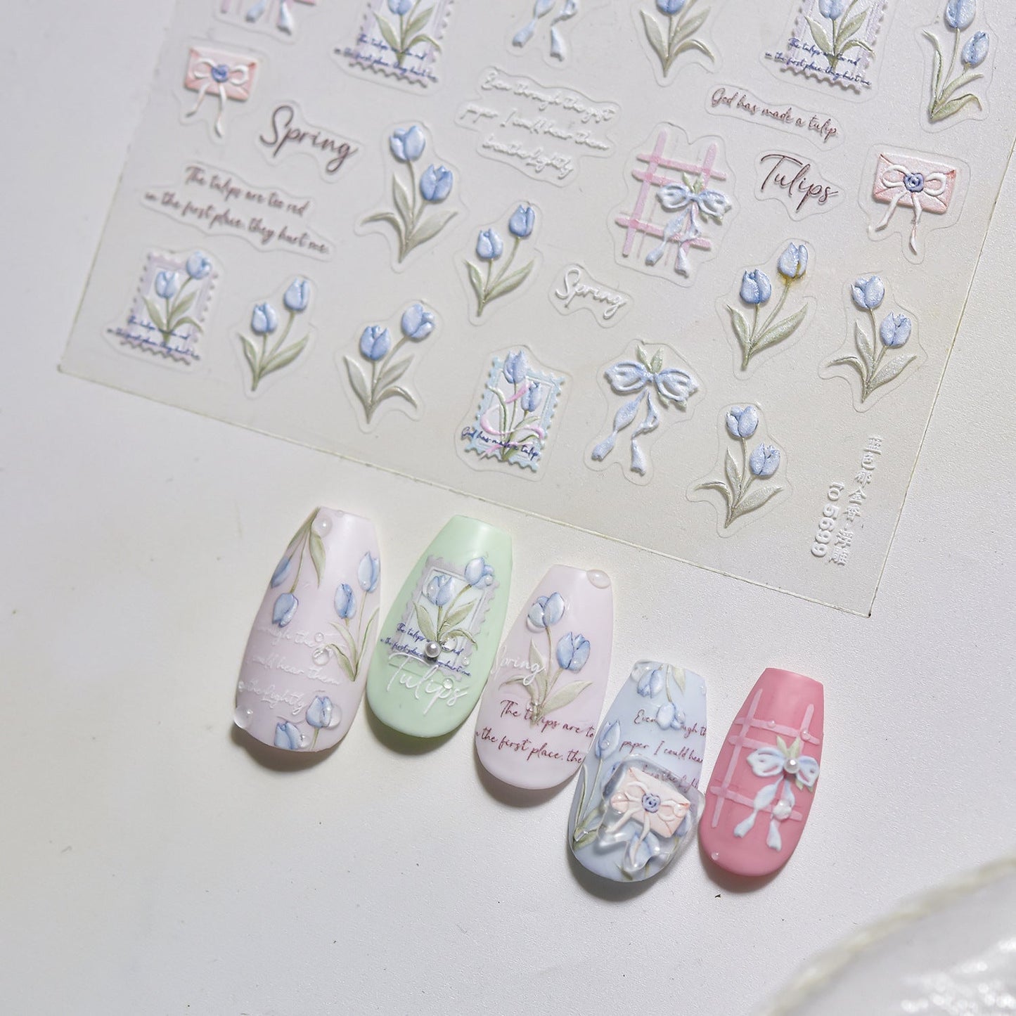 Hello Claws | Pink Tulip Nail Deco Sticker 