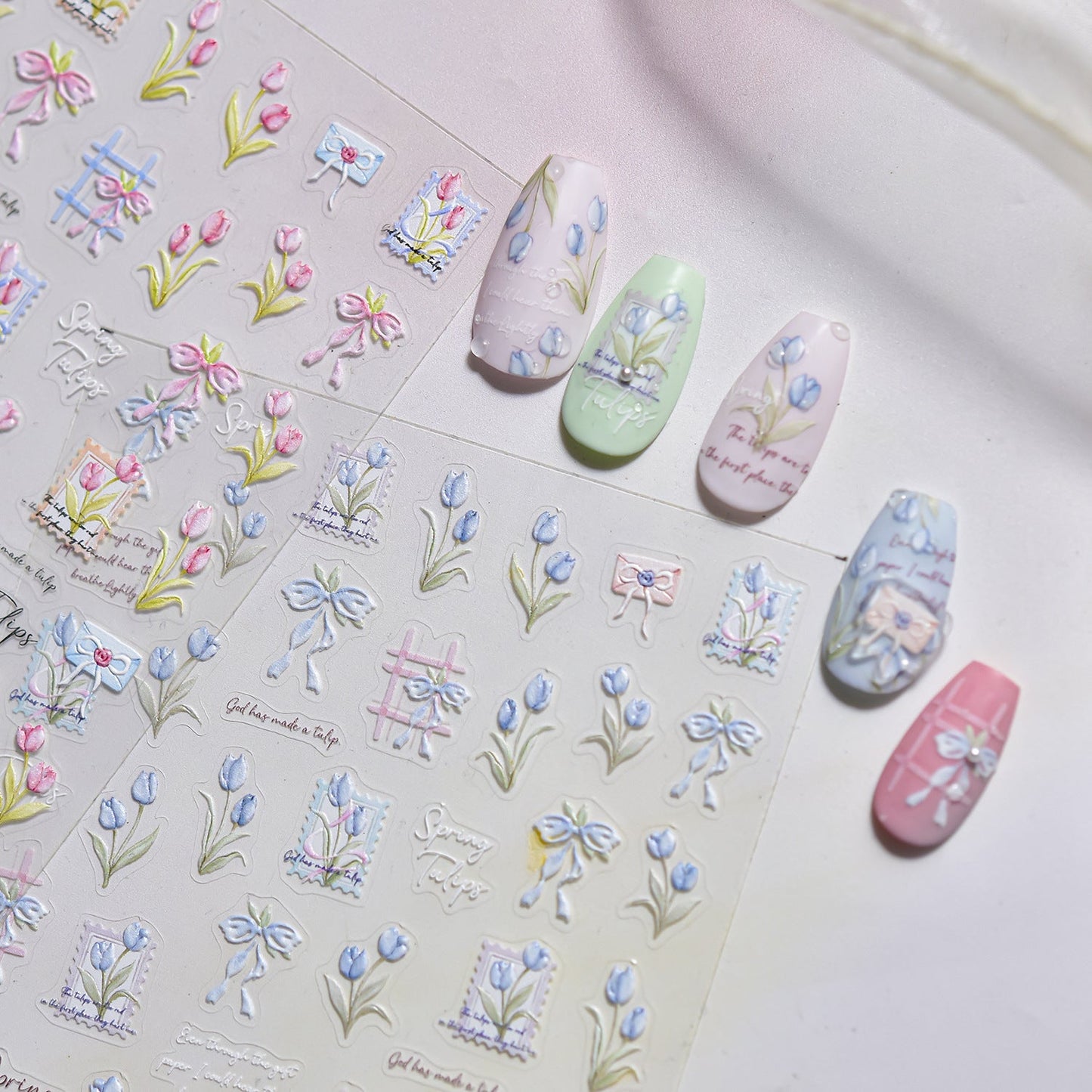 Hello Claws | Pink Tulip Nail Deco Sticker 