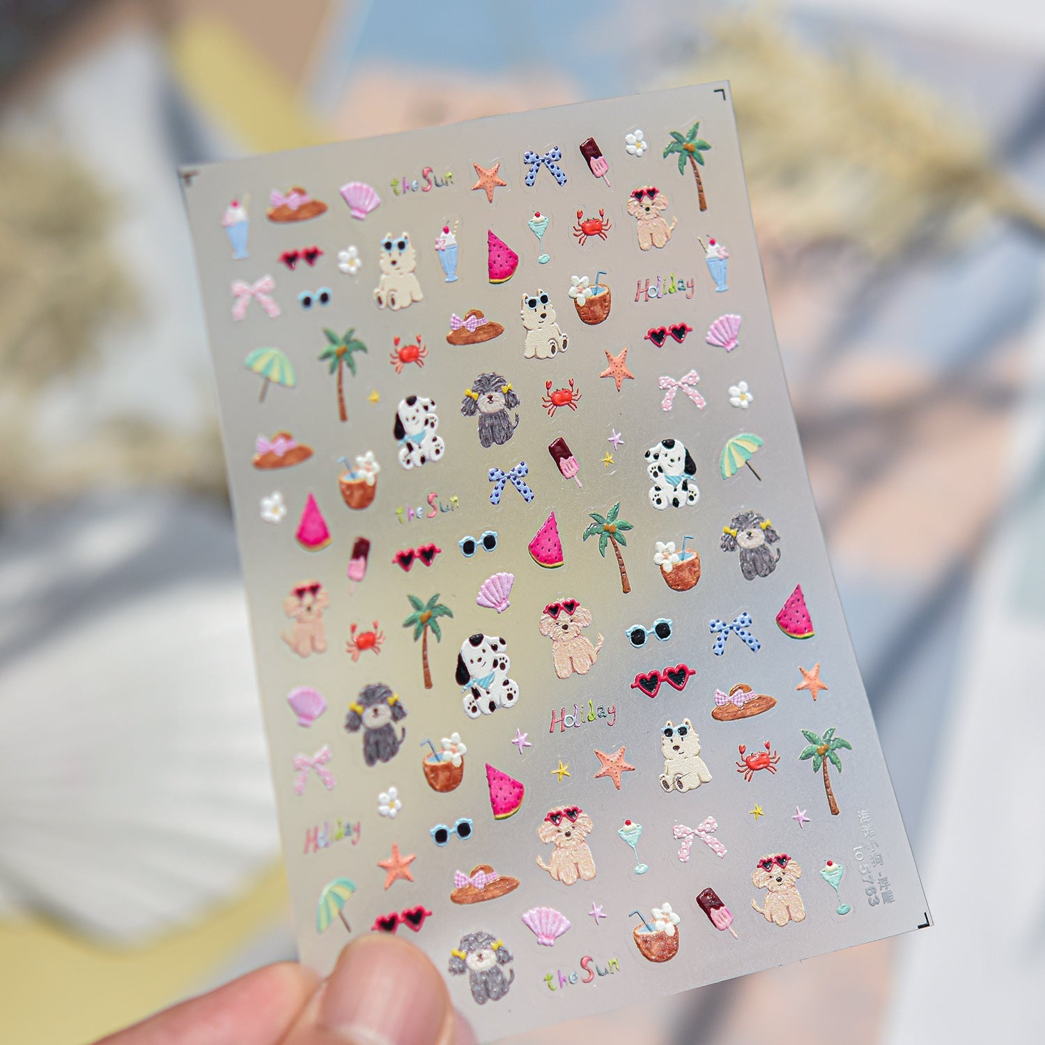 Hello Claws | Pink Puppy Summer Party  Nail Deco Sticker 
