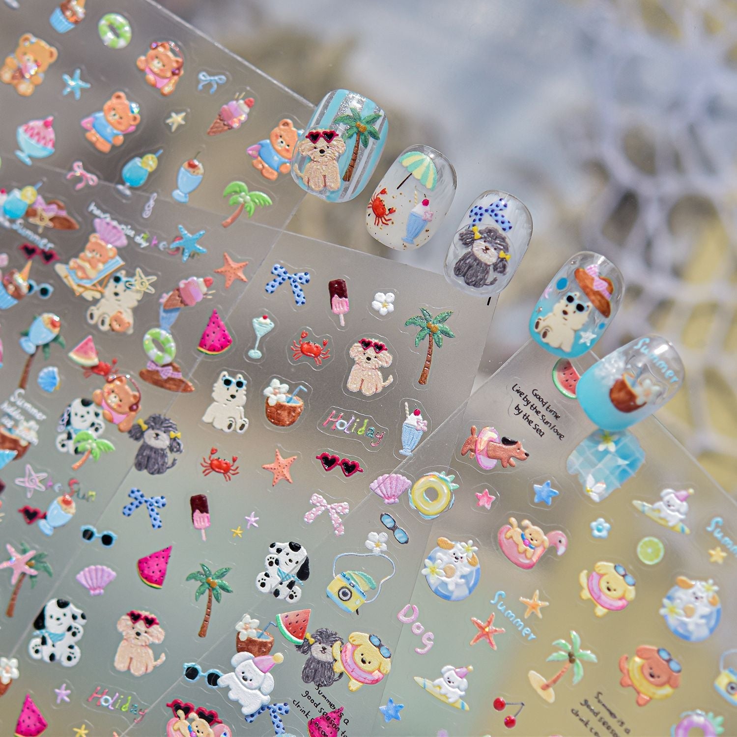 Hello Claws | Summer Puppy Birthday Party Nail Deco Sticker 