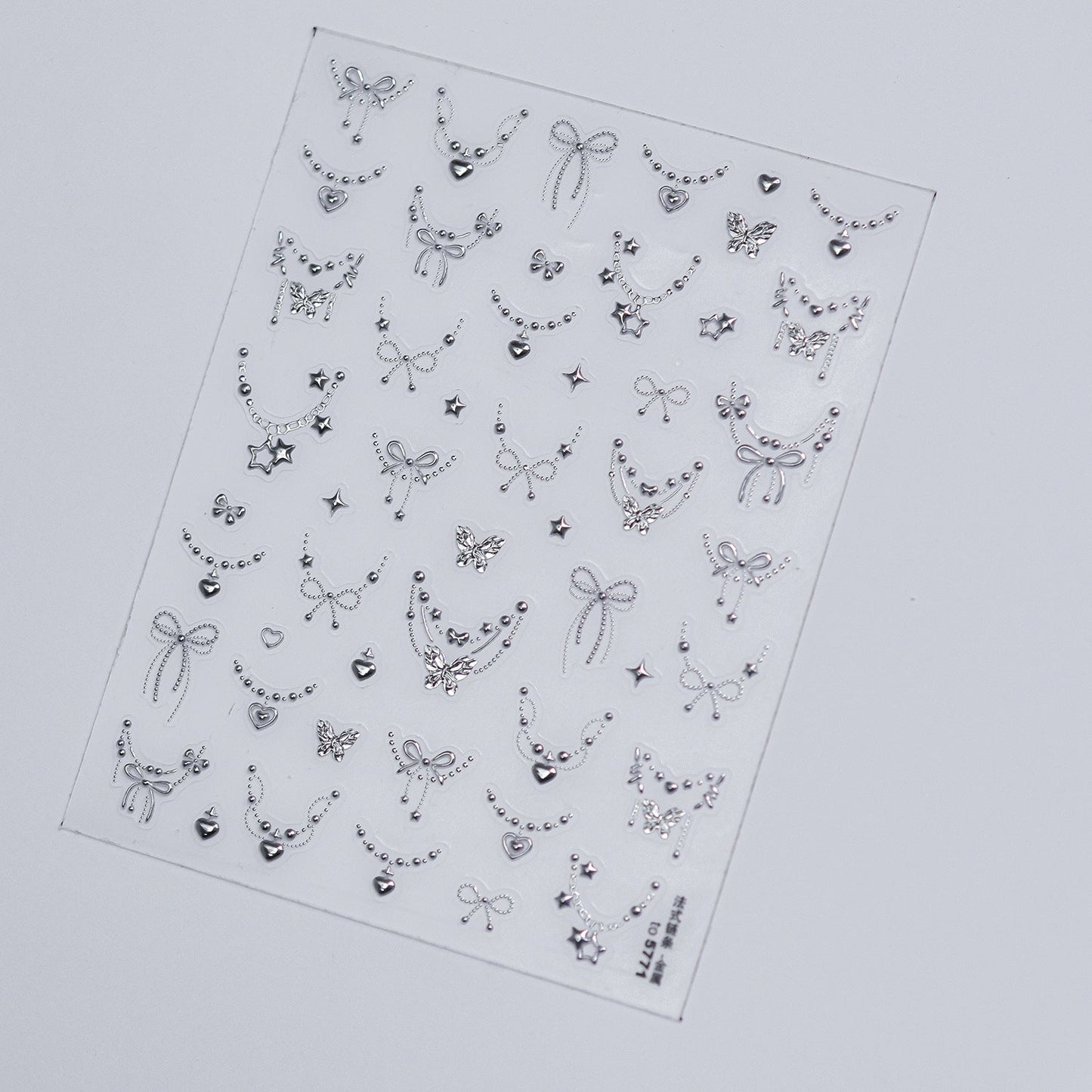 Hello Claws | Silver French-style Necklace Nail Deco Sticker 
