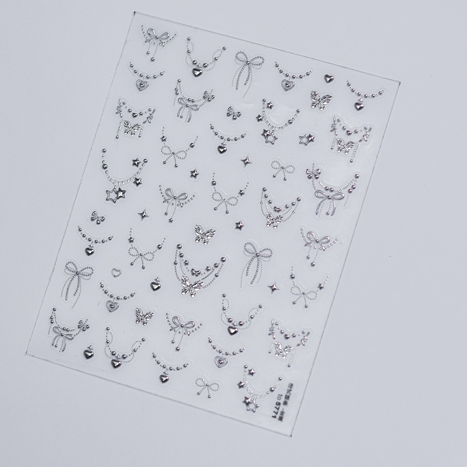 Hello Claws | Silver French-style Necklace Nail Deco Sticker 