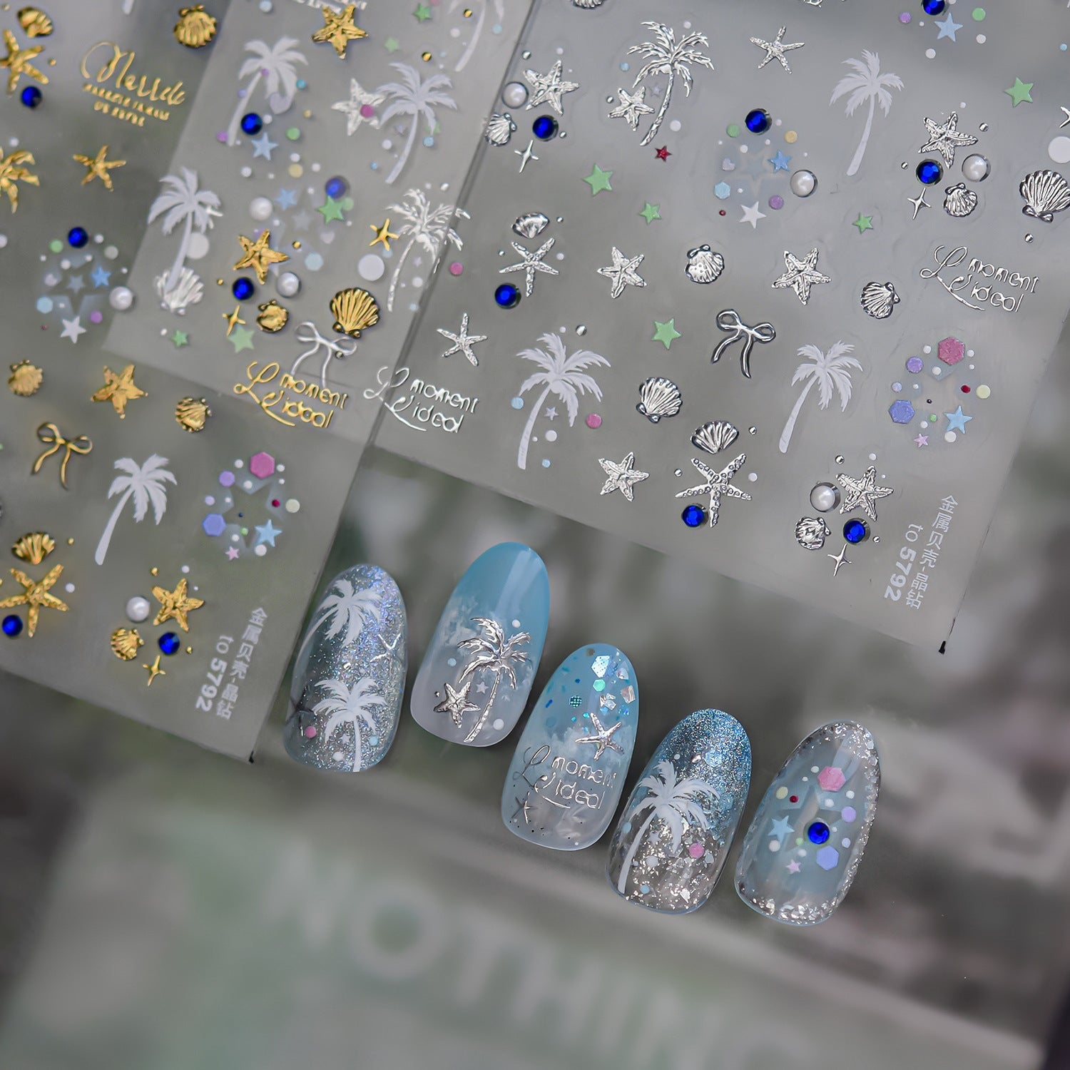 Hello Claws | Metallic Seashell Summery Beach Vibe Nail Deco Sticker (Copy) 