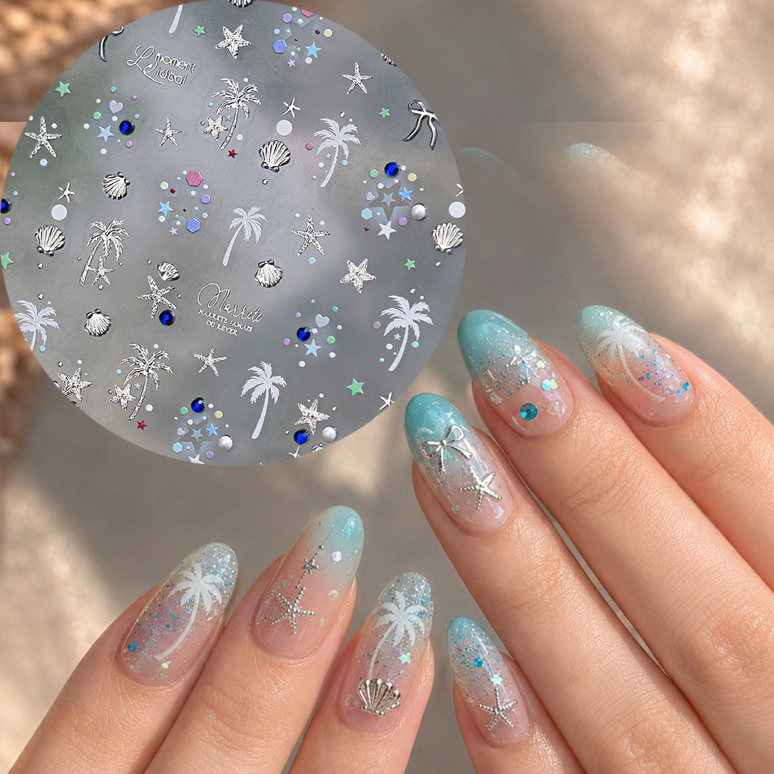 Hello Claws | Metallic Seashell Summery Beach Vibe Nail Deco Sticker 