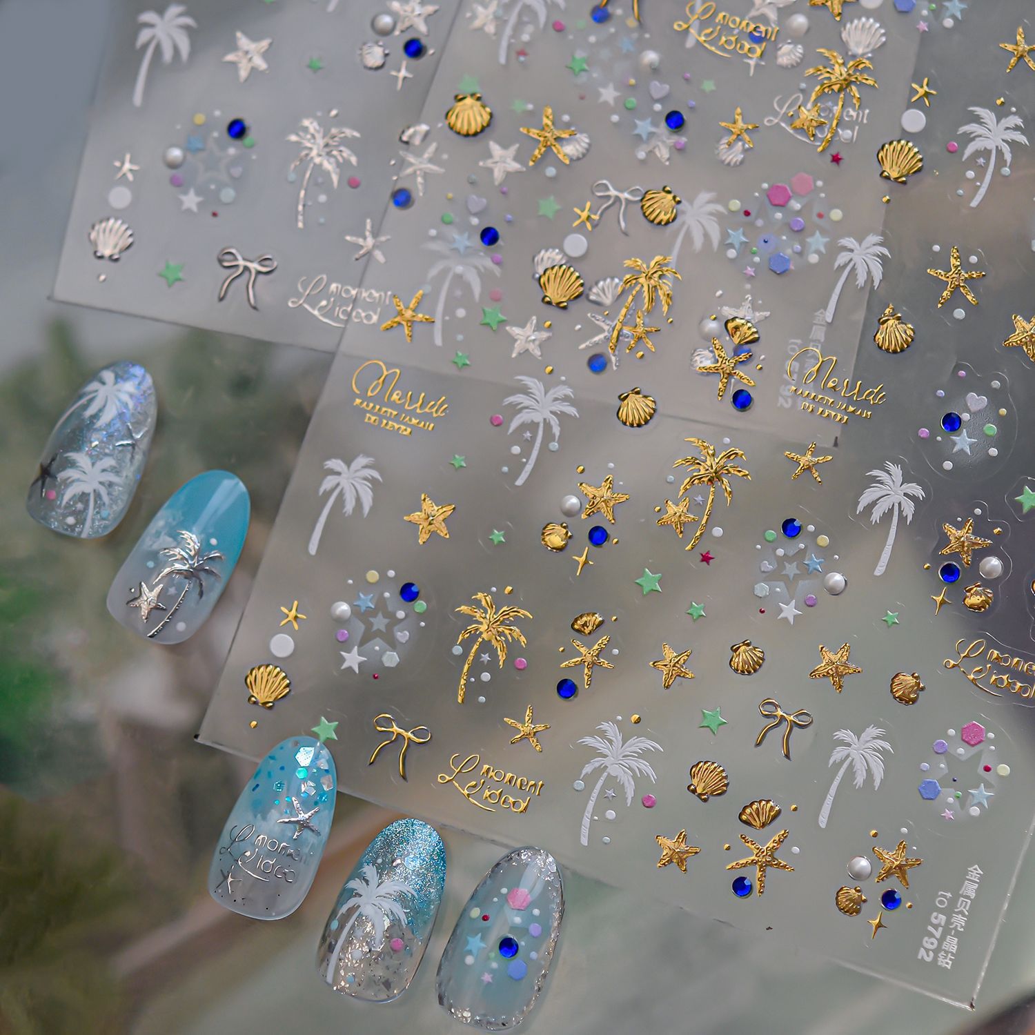 Hello Claws | Metallic Seashell Summery Beach Vibe Nail Deco Sticker (Copy) 