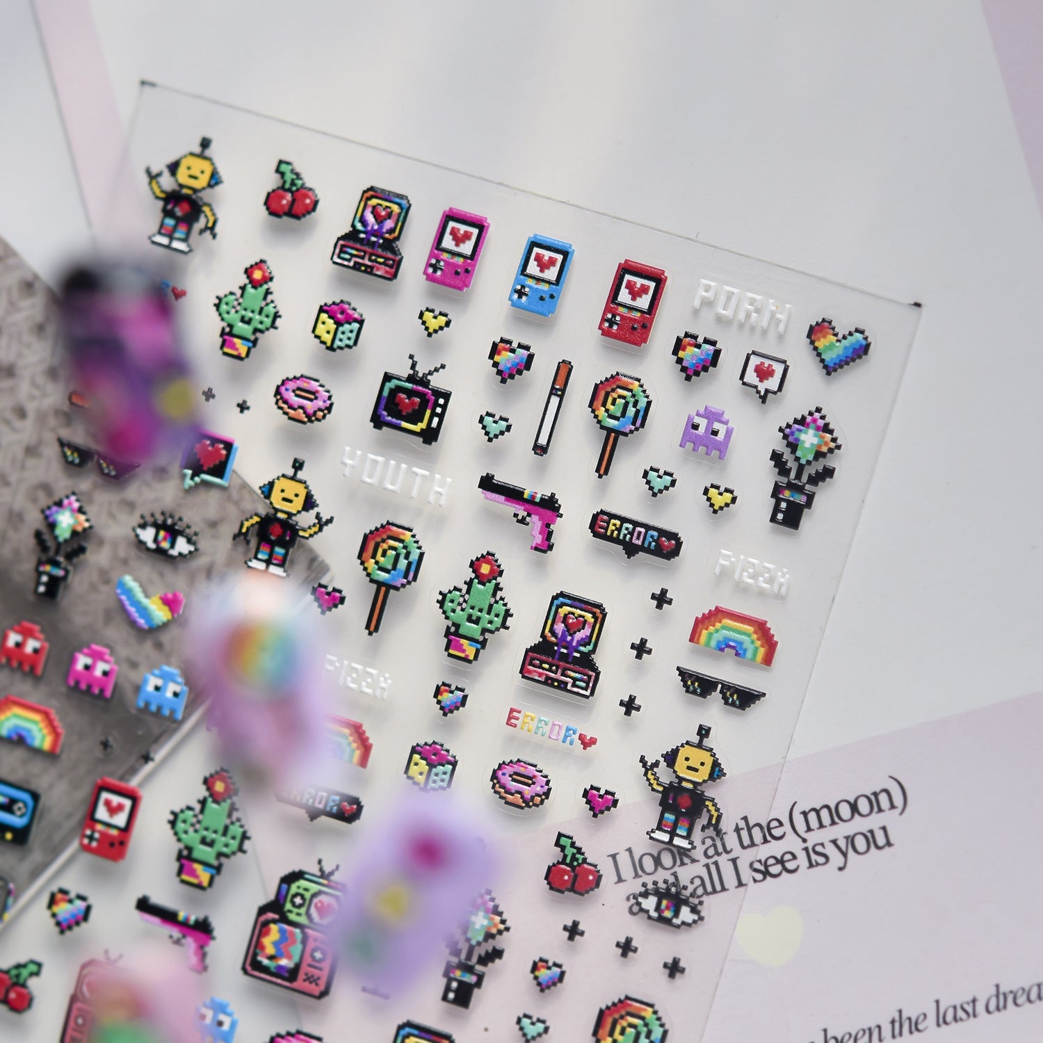 Hello Claws | Pixel-art Style Cartoon Nail Deco Sticker 