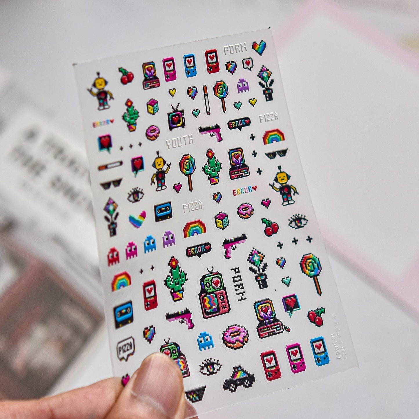 Hello Claws | Pixel-art Style Cartoon Nail Deco Sticker 