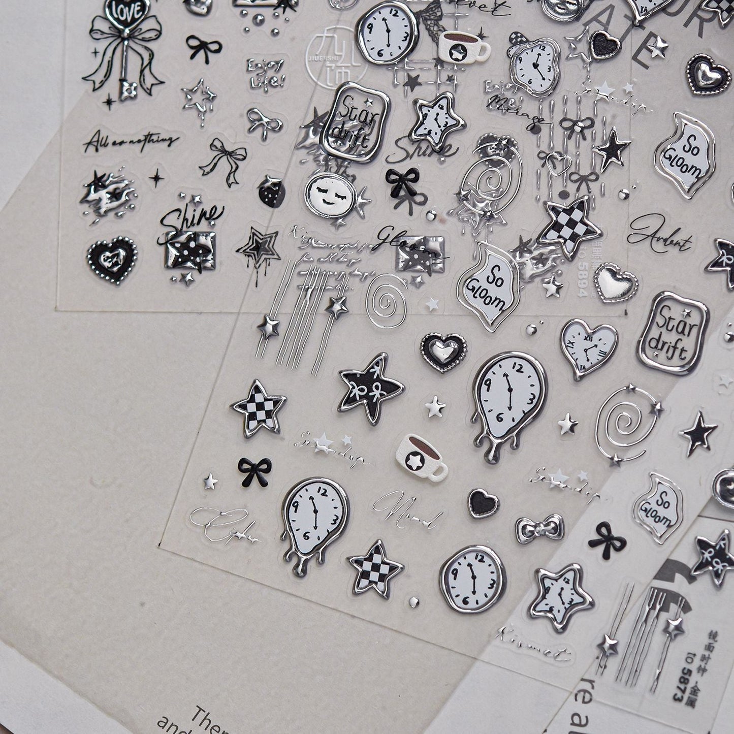Hello Claws | Silver Cool Girl Nail Deco Sticker 