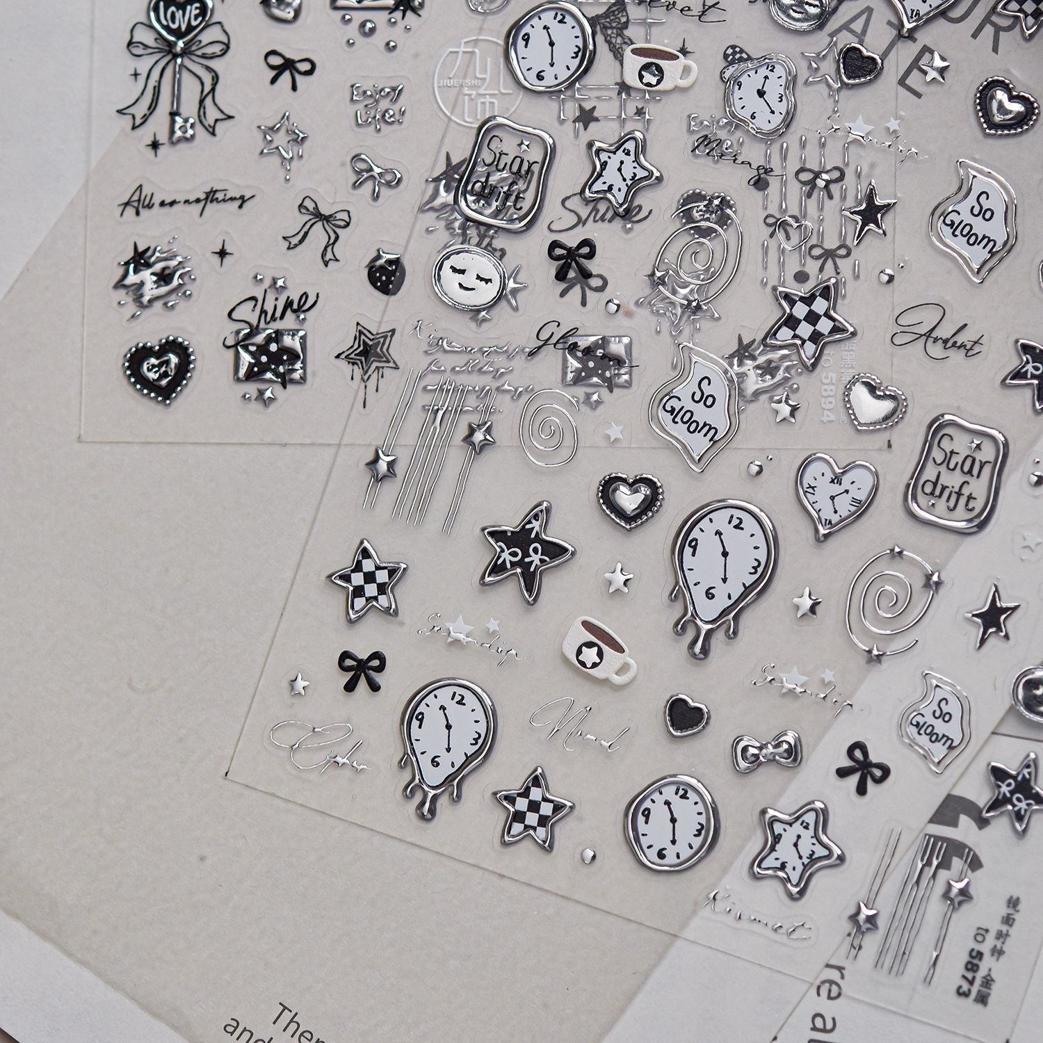 Hello Claws | Silver Cool Girl Nail Deco Sticker 