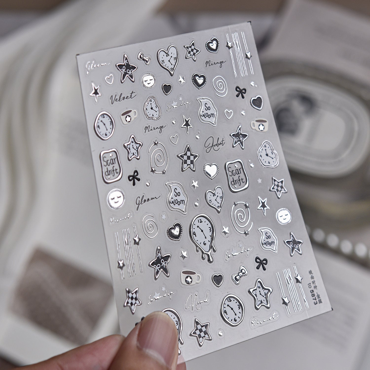 Hello Claws | Silver Cool Girl Nail Deco Sticker 