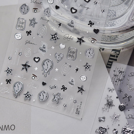 Hello Claws | Silver Cool Girl Nail Deco Sticker 