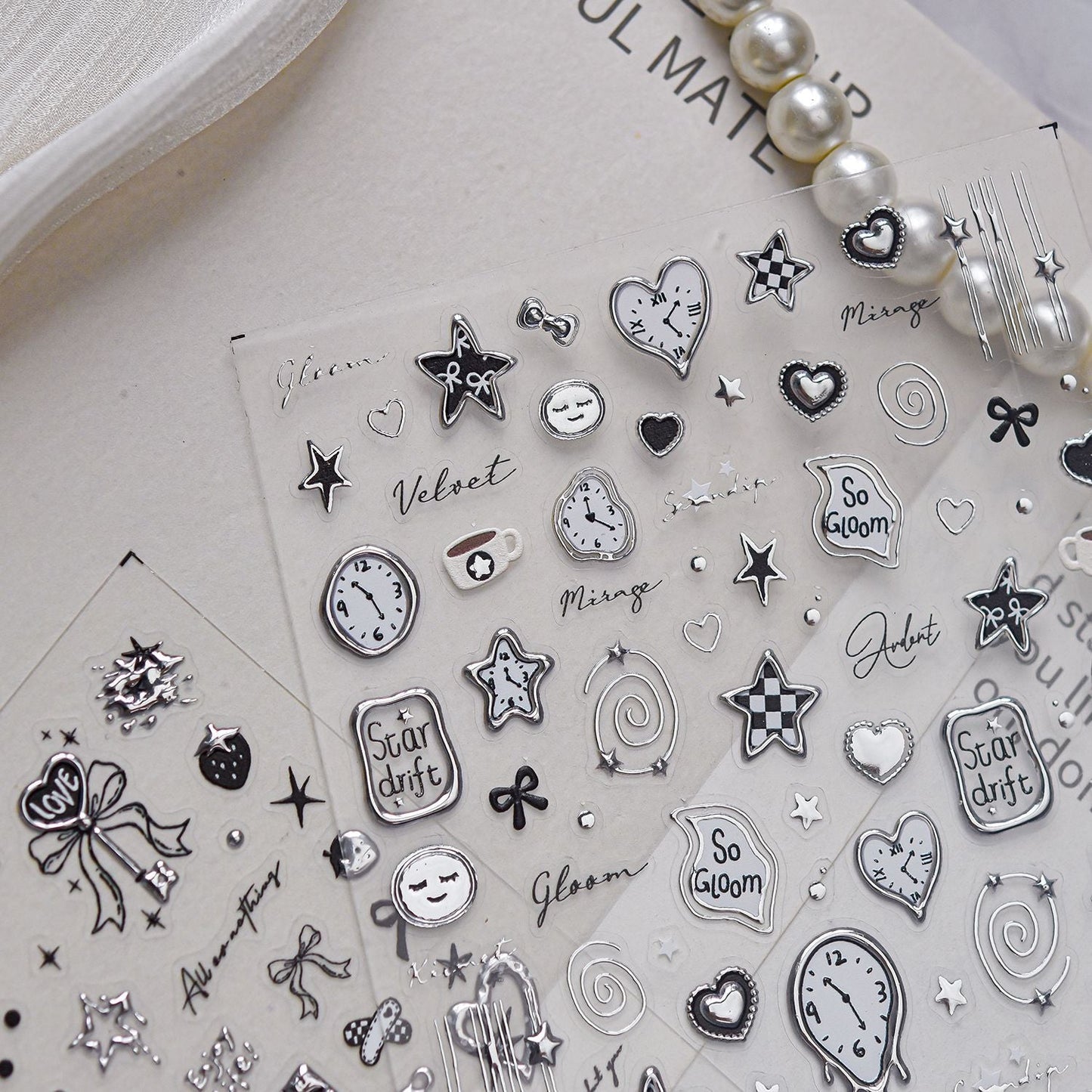 Hello Claws | Silver Cool Girl Nail Deco Sticker 