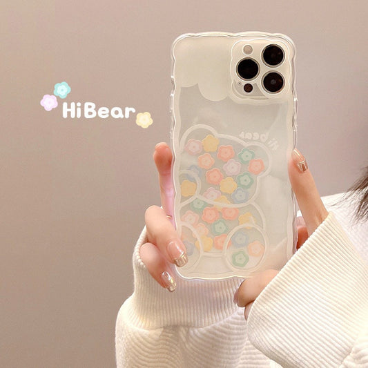 White bear mini flower iPhone case