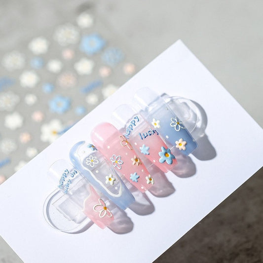 Hello Claws | Blue Flower Nail Deco Sticker