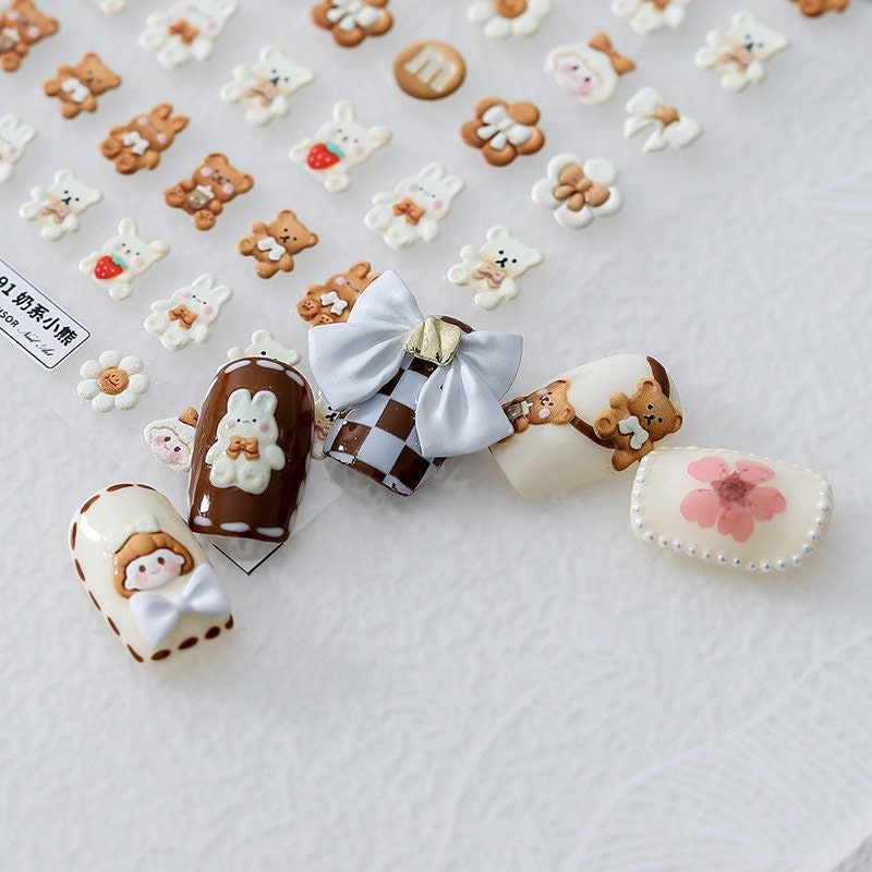 Hello Claws | Kawaii Bear Bunny Nail Deco Sticker