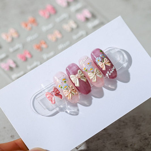 Hello Claws | Pink Bowknot Nail Deco Sticker