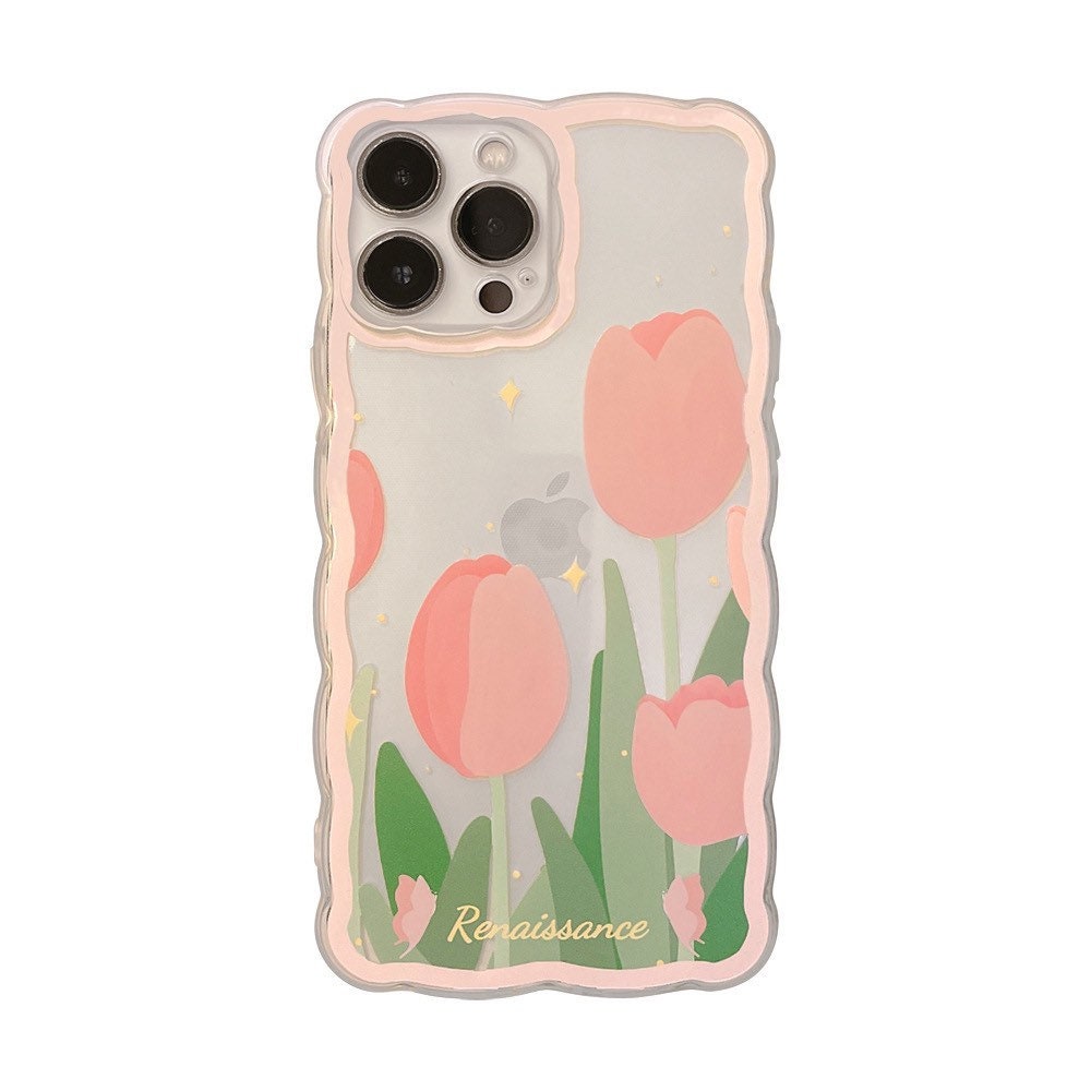 Pink tulips iPhone case