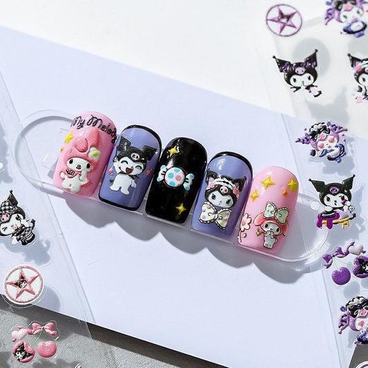 Hello Claws | Cute Cartoon Embossed Pattern Design Nail Deco Sticker