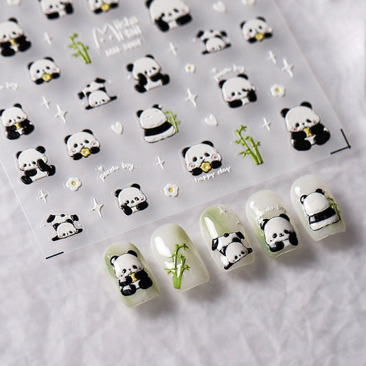Hello Claws | Little Panda 5D Embossed Pattern Design Nail Deco Sticker