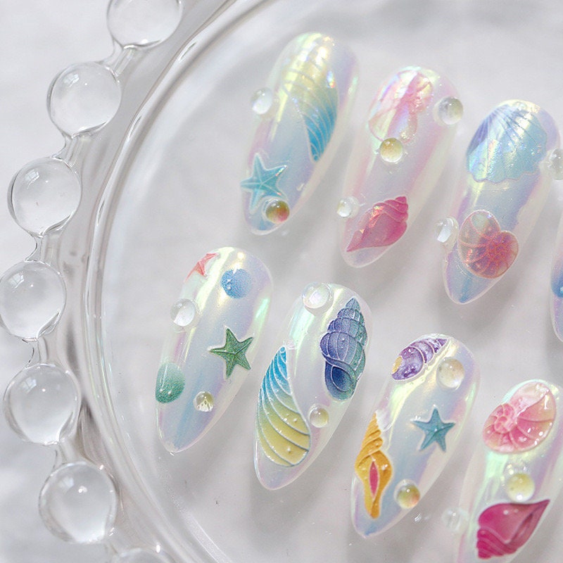 Hello Claws | Shell Pearl 5D Embossed Pattern Design Nail Deco Sticker